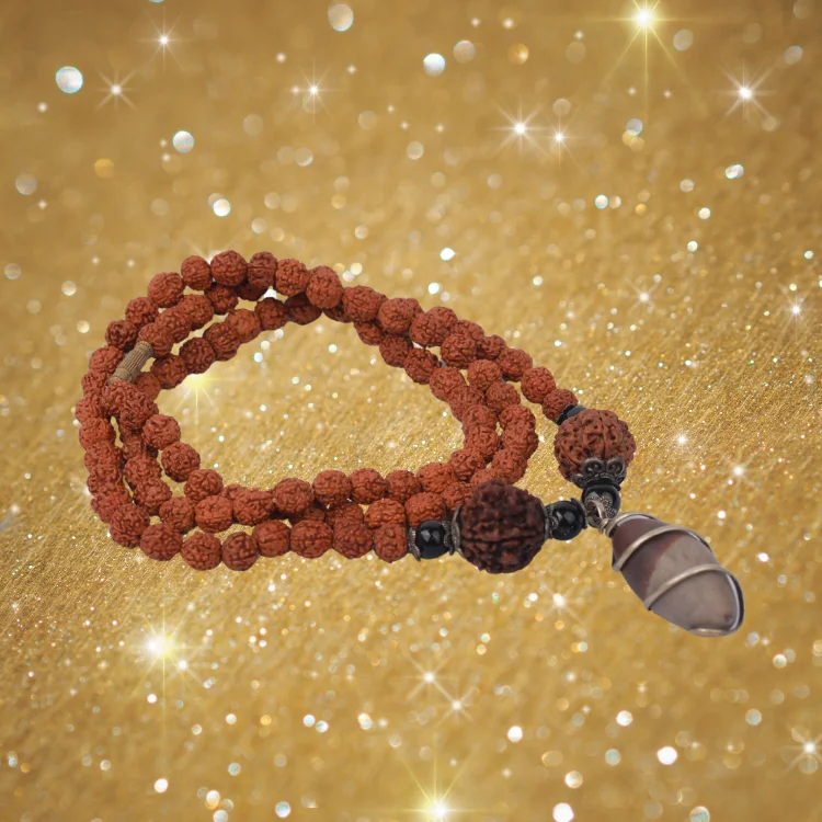 Rudraksha Narmadeshwar Shivling Kavach Pendant Mala